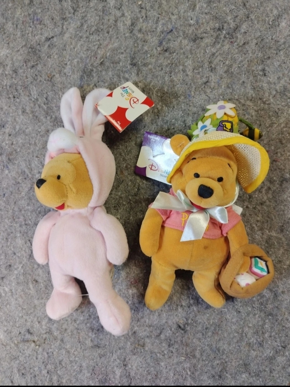Disney Winnie the Pooh Plush Pair - Pink Bunny Costume & Yellow Floral Hat